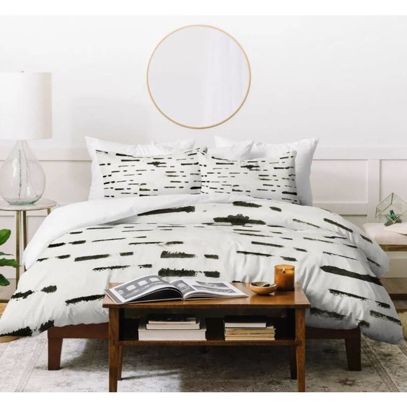 NWT Deny Design Wabi Sabi Abstract King Duvet Cover in White - Picture 1 of 2